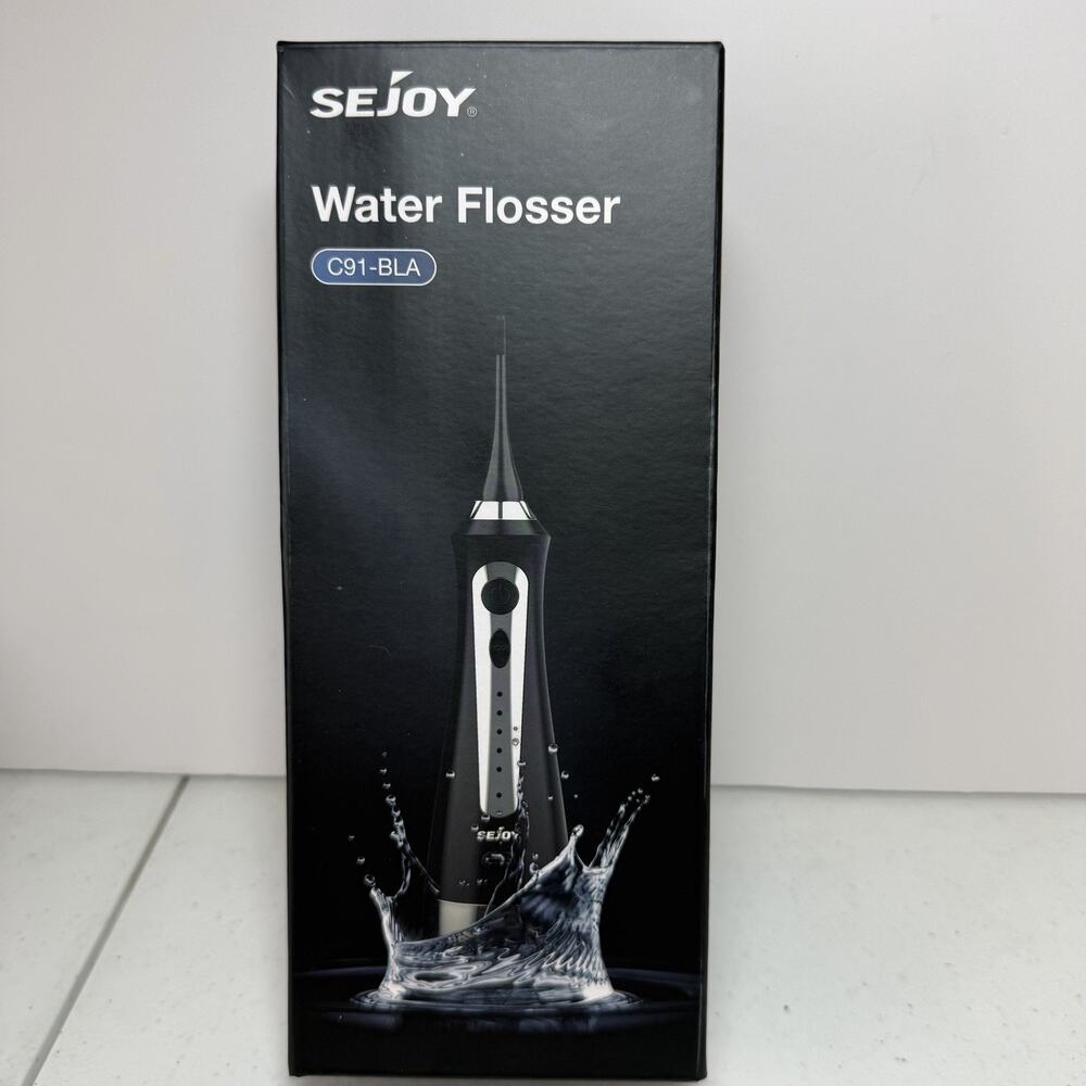 SEJOY Water Flosser C91-BLA | USB Rechargeable 230ml 360° Rotating Black